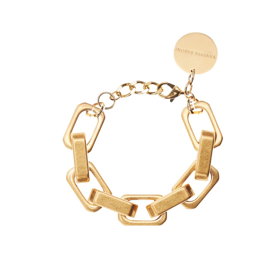 Jewelry Vanessa Baroni | Big Tank Bracelet Gold Vintage – Gregbracelet